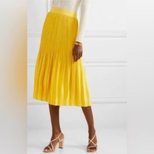 Alice + Olivia Ken Yellow Pleated Midi Skirt - Size 8 - WORN ONCE!